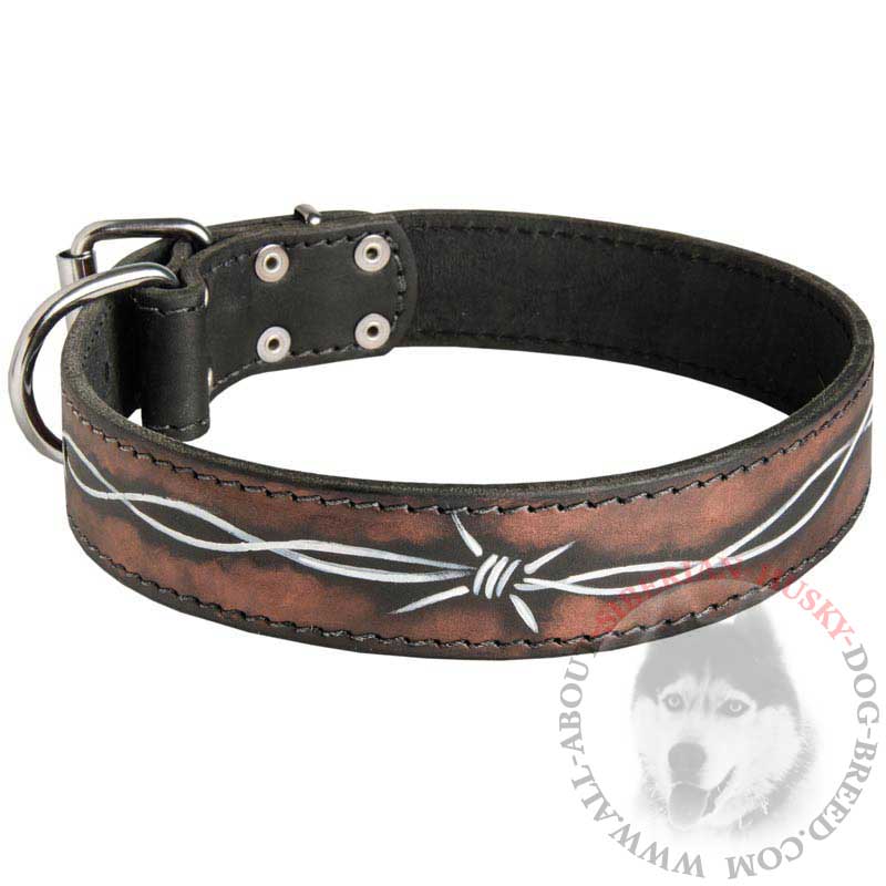 awesome collars awesome painted barbed wire leather siberian husky collar c78 1041 barbed wire awesome collars awesome painted barbed wire leather siberian husky collar c78 1041 barbed wire