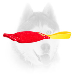 Pocket toy of French Linen with a comfy handle for Siberian Husky