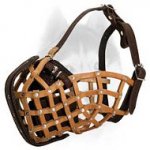 Exclusive design police K9 leather basket muzzle for Siberian Husky