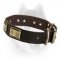 Luxury Leather Collar with Brass Plates for Siberian Husky