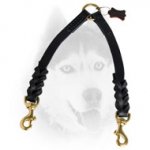 The Finest Braided Leather Siberian Husky Coupler for Walking 2 Dogs