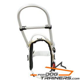 White Nylon Dog Harness with Reflective Tape and Removable Patches