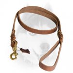 Leather Round Dog Leash 1/4 inch for Siberian Husky