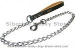 Large Chain Steel Leash with Leather Handle for Siberian husky