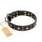 'A La Mode' FDT Artisan Handcrafted Black Leather Siberian Husky Collar