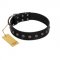 "Flower Rhapsody" FDT Artisan Premium Quaulity Black Leather Siberian Husky Collar