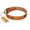 "Dandy Pet" FDT Artisan Handcrafted Tan Leather Siberian Husky Collar