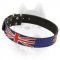 "United Kingdom Pride" Hand-Painted Leather Dog Collar for Siberian Husky