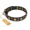 'Baroque Chic' FDT Artisan Studded Black Leather Siberian Husky Collar