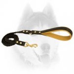 Handcrafted braided leather leash for Siberian Husky