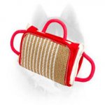 Strong bite pillow with removable jute cover for Siberian Husky