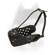 Agitation/Attack Training Leather Muzzle for Siberian Husky