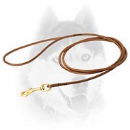 Handcrafted dog shows round leather leash for Siberian Husky