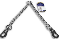 Coupler dog leash for walking 2 dogs - Chrome plated steel Herm Sprenger coupler leash 12 inch (30 cm)