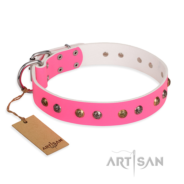 Handy use remarkable dog collar with rust-proof buckle