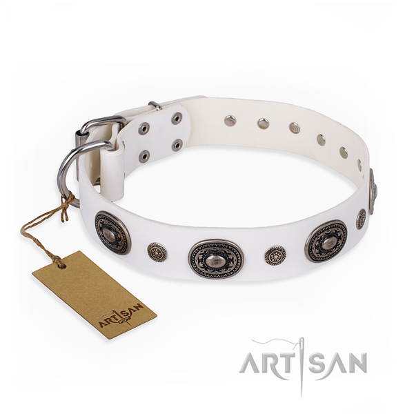 Top notch genuine leather collar made for your dog