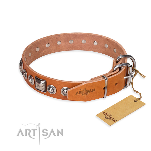 Top notch full grain natural leather dog collar made for daily use