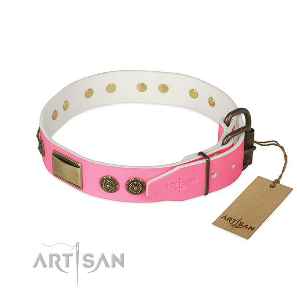 Rust-proof hardware on comfortable wearing dog collar