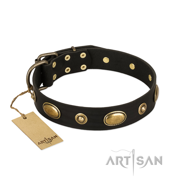 Top quality full grain leather collar for your doggie