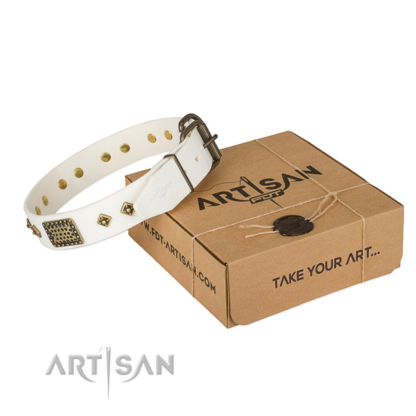 Handcrafted leather collar for your stylish doggie
