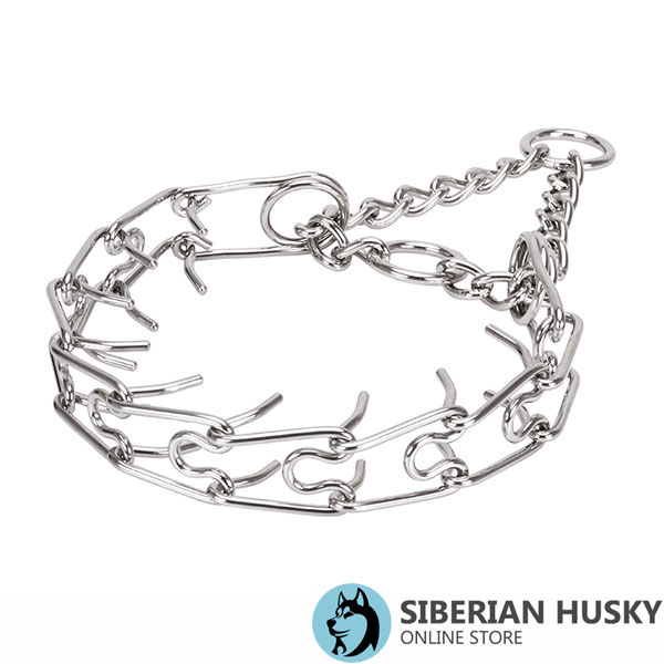 Durable stainless steel dog prong collar for large pets