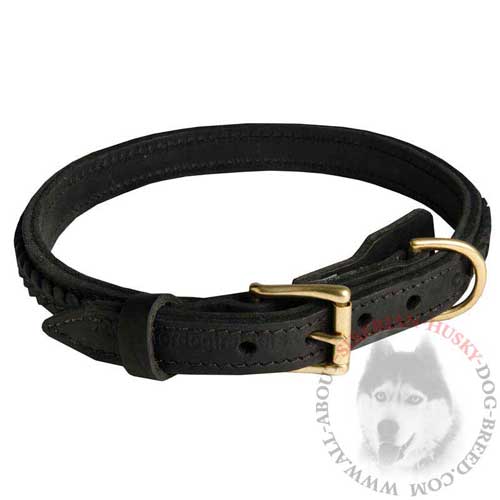 Everyday Dog Collar Leather for Siberian Husky Walking and Training
