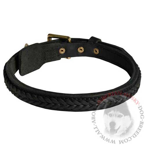 Leather Siberian Husky Collar Cool Braided for Different Dog Occupations