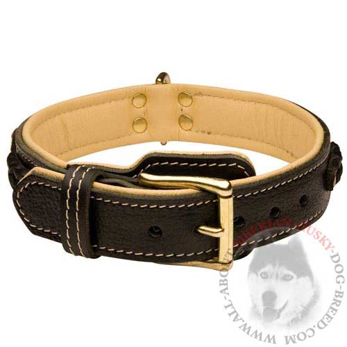 Leather Fashionable Dog Collar for Siberian Husky