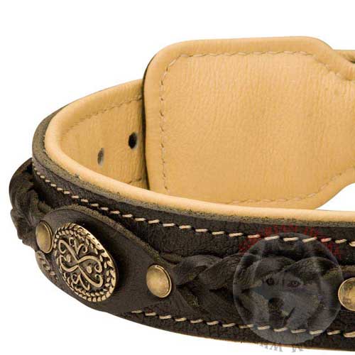 Siberian Husky Collar Leather Handmade for Dog Walking