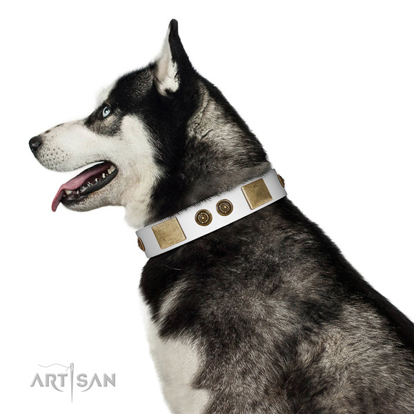 Easy to adjust dog collar handmade for your impressive doggie