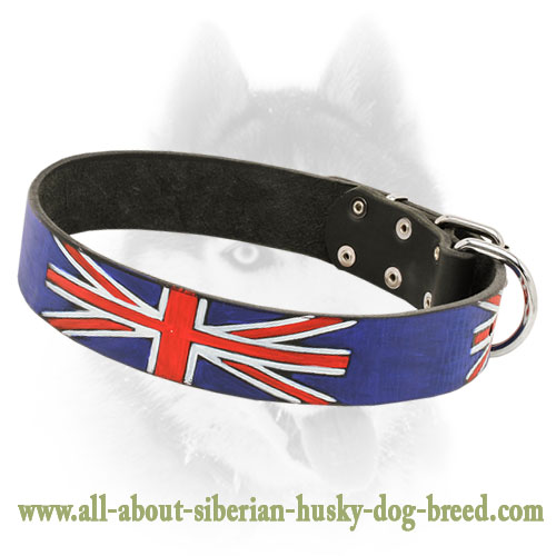 Fashion Leather Siberian Husky Collar for Walking