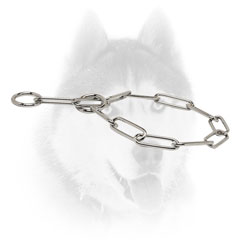Strong Siberian Husky collar with fur-saving links