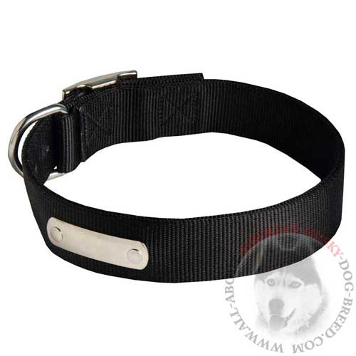 Nylon Strong Siberian Husky Collar with ID Tag for Dog Training