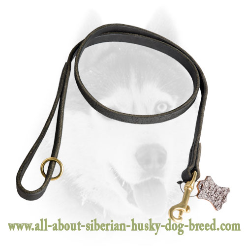 Functional Leather Siberian Husky Leash for Tracking And Walking