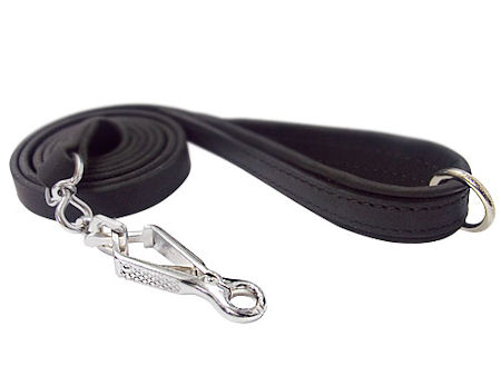 Right Canine Flat Leather Leash 3/4",6FT+quick release snap hook