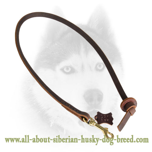 Pocket Leather Siberian Husky Leash