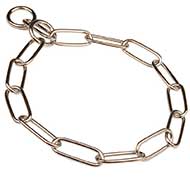 Perfect Siberian Husky fur saver collar steel chrome plated - 1/6 inch (4.0 mm)