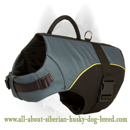 Nylon Dog Vest Harness with Handle for Siberian Husky - Click Image to Close