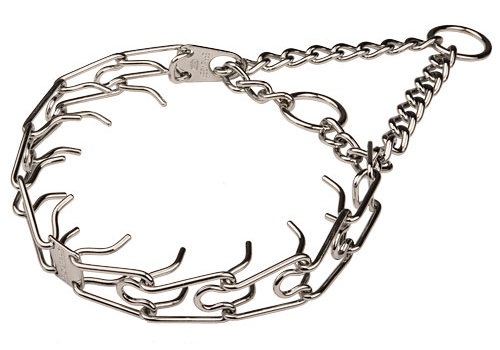 Dog pinch prong collar Chrome Plated for Siberian Husky - 1/8 inch (3.25 mm)