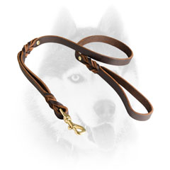 Strong Siberian Husky leash with rustproof brass snap hook