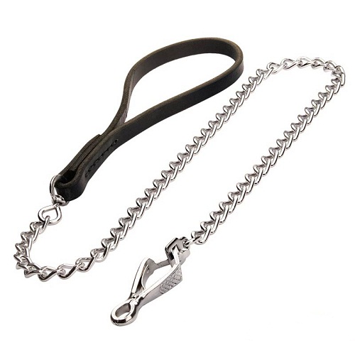 Siberian Husky chain lead with soft handle