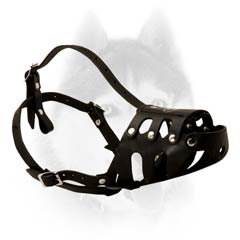 Special designed leather Siberian Husky muzzle