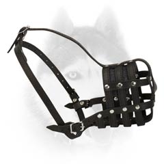 Easy adjustable leather muzzle