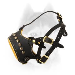 Extra protective leather muzzle  
